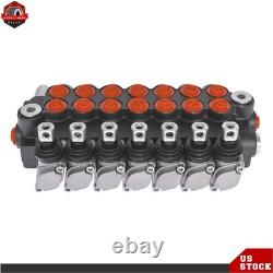 Double Acting 7 Spool Hydraulic Monoblock Control Valve SAE Ports 11 GPM