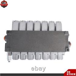 Double Acting 7 Spool Hydraulic Monoblock Control Valve SAE Ports 11 GPM
