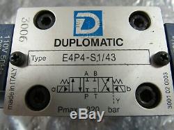 Duplomiati E4p4-s1/43 E4p4s143 Hydraulic Directional Control Valve 120vacnew
