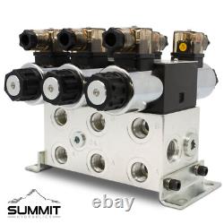 Electronic Hydraulic Double Acting Directional Control Valve, 3 Spool, 15 GPM