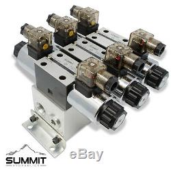 Electronic Hydraulic Double Acting Directional Control Valve, 3 Spool, 15 GPM