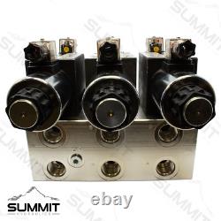 Electronic Hydraulic Double Acting Directional Control Valve, 3 Spool, 25 GPM
