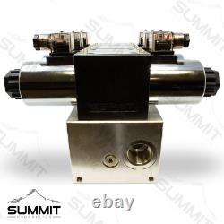 Electronic Hydraulic Double Acting Directional Control Valve, 3 Spool, 25 GPM