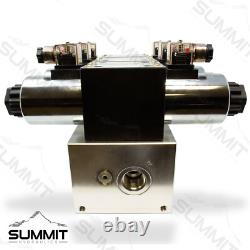 Electronic Hydraulic Double Acting Directional Control Valve, 3 Spool, 25 GPM