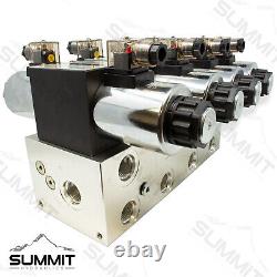 Electronic Hydraulic Double Acting Directional Control Valve, 4 Spool, 25 GPM