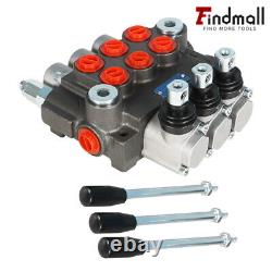 Findmall 3 Spool Hydraulic Directional Control Valve 13 GPM+Conversion Plug BSPP