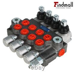 Findmall 4 Spool Hydraulic Directional Control Valve 11GPM +Conversion Plug BSPP