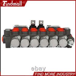 Findmall Hydraulic Directional Control Valve 6 Spool, 11 GPM + Conversion Plug