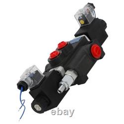 Heavy Duty Hydraulic Directional Valve 4/3 Way Solenoid Operated SAE Ports 13GPM