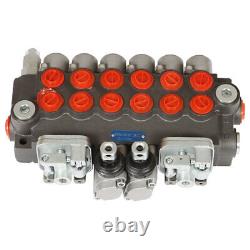 Hydraulic Backhoe 11 GPM Directional Control Valve 6 Spool With 2 Joysticks