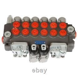 Hydraulic Backhoe Directional Control Valve 11 GPM 6 Spool With 2 Joysticks