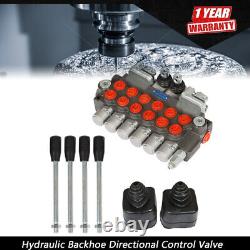 Hydraulic Backhoe Directional Control Valve 11 GPM with 4 Joysticks 6 Spool