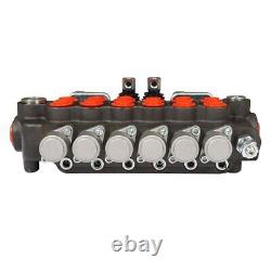 Hydraulic Backhoe Directional Control Valve 21 GPM 6 Spool With 2 Joysticks