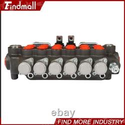 Hydraulic Backhoe Directional Control Valve 21 GPM 6Spool With 2 Joysticks
