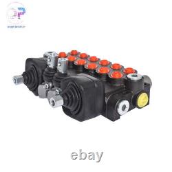 Hydraulic Backhoe Directional Control Valve 6 Spool 11 GPM SAE With 2 Joysticks