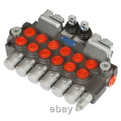 Hydraulic Backhoe Directional Control Valve 6 Spool 11 GPM With 2 Joysticks