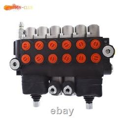 Hydraulic Backhoe Directional Control Valve with 2 Joystick 11GPM 6 Spool