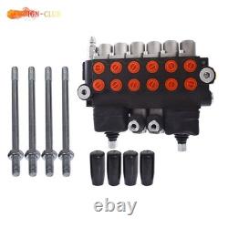 Hydraulic Backhoe Directional Control Valve with 2 Joystick 11GPM 6 Spool