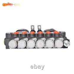 Hydraulic Backhoe Directional Control Valve with 2 Joystick 11GPM 6 Spool