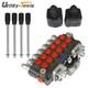 Hydraulic Backhoe Directional Control Valve With 2 Joysticks, 6 Spool, 11 Gpm New