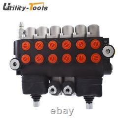 Hydraulic Backhoe Directional Control Valve with 2 Joysticks, 6 Spool, 11 GPM New