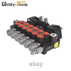 Hydraulic Backhoe Directional Control Valve with 2 Joysticks, 6 Spool, 11 GPM New