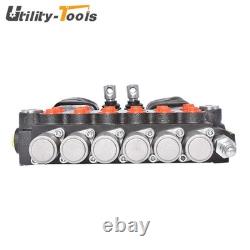 Hydraulic Backhoe Directional Control Valve with 2 Joysticks, 6 Spool, 11 GPM New