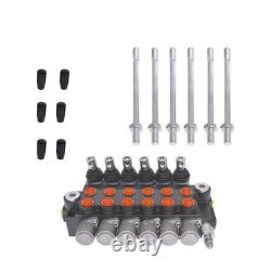 Hydraulic Control Valve Double Acting 6 Spool 13 GPM 3600 PSI SAE Ports New