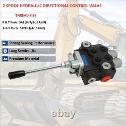 Hydraulic Control Valve with Joystick, 2 Spool 11GPM Hydraulic Directional Va