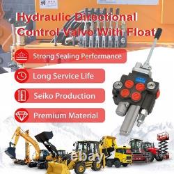 Hydraulic Control Valve with Joystick withFloat, 2 Spool 11GPM Hydraulic Direction