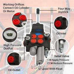 Hydraulic Control Valve with Joystick withFloat, 2 Spool 11GPM Hydraulic Direction