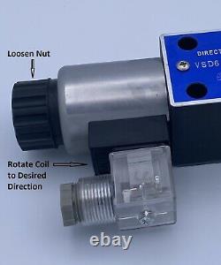 Hydraulic Directional Control Solenoid Valve D03 (NG6) 21 GPM AC or DC 3Position