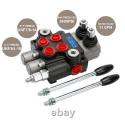 Hydraulic Directional Control Valve 2 Spool, 11GPM SAE Ports Tractor Loader V