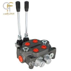 Hydraulic Directional Control Valve 2 Spool 25GPM Tractor Loader BSPP WithJoystick
