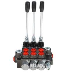 Hydraulic Directional Control Valve 3 Spool 13GPM 3600PSI BSPP Ports, Adjustable