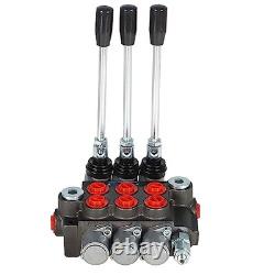 Hydraulic Directional Control Valve 3 Spool 13GPM 3600PSI BSPP Ports, Adjustable