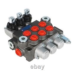 Hydraulic Directional Control Valve 3 Spool 13GPM 3600PSI BSPP Ports, Adjustable