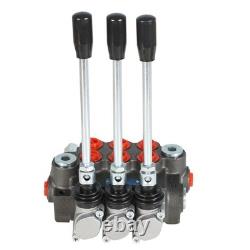 Hydraulic Directional Control Valve 3 Spool 13GPM 3600PSI BSPP Ports, Adjustable