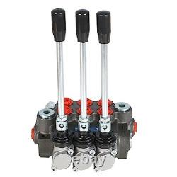 Hydraulic Directional Control Valve 3 Spool 13GPM 3600PSI BSPP Ports, Adjustable