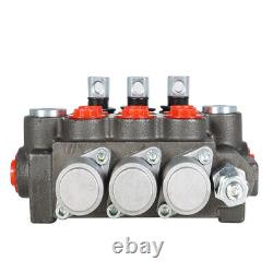 Hydraulic Directional Control Valve 3 Spool 13GPM BSPP Interface+Conversion Plug