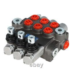 Hydraulic Directional Control Valve 3 Spool 13GPM BSPP Interface+Conversion Plug