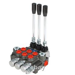 Hydraulic Directional Control Valve 3 Spool 13GPM BSPP Interface+Conversion Plug