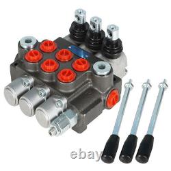 Hydraulic Directional Control Valve 3 Spool 13GPM BSPP Interface New