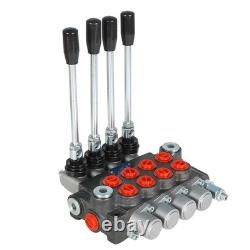 Hydraulic Directional Control Valve 4 Spool 11GPM BSPP With Conversion Plug