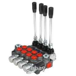 Hydraulic Directional Control Valve 4 Spool 11GPM BSPP With Conversion Plug