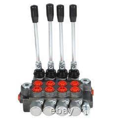 Hydraulic Directional Control Valve 4 Spool 11GPM BSPP With Conversion Plug