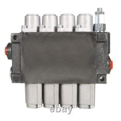 Hydraulic Directional Control Valve 4 Spool 11GPM BSPP With Conversion Plug