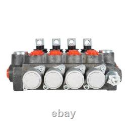 Hydraulic Directional Control Valve 4 Spool 11GPM BSPP With Conversion Plug