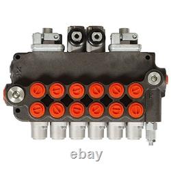 Hydraulic Directional Control Valve 6 Spool 21GPM 2 Joysticks 3625PSI SAE Ports