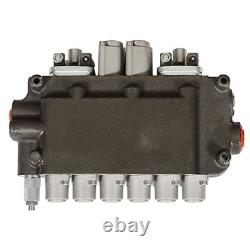 Hydraulic Directional Control Valve 6 Spool 21GPM 2 Joysticks 3625PSI SAE Ports